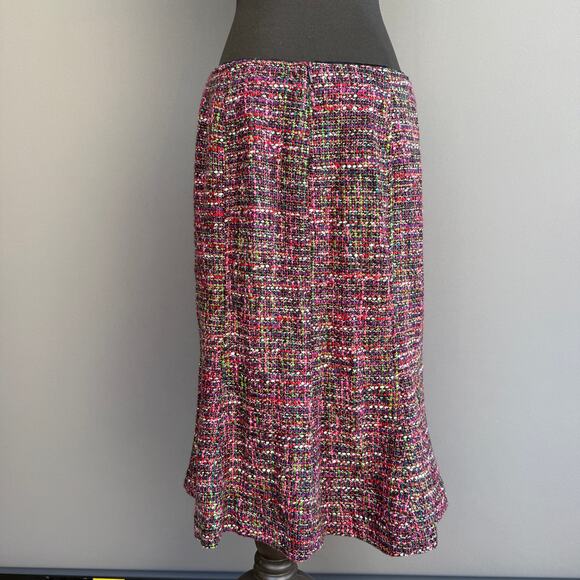 Talbots pink tweed pencil skirt - tulip - colorful - midi - Christmas - size M - Picture 4 of 8